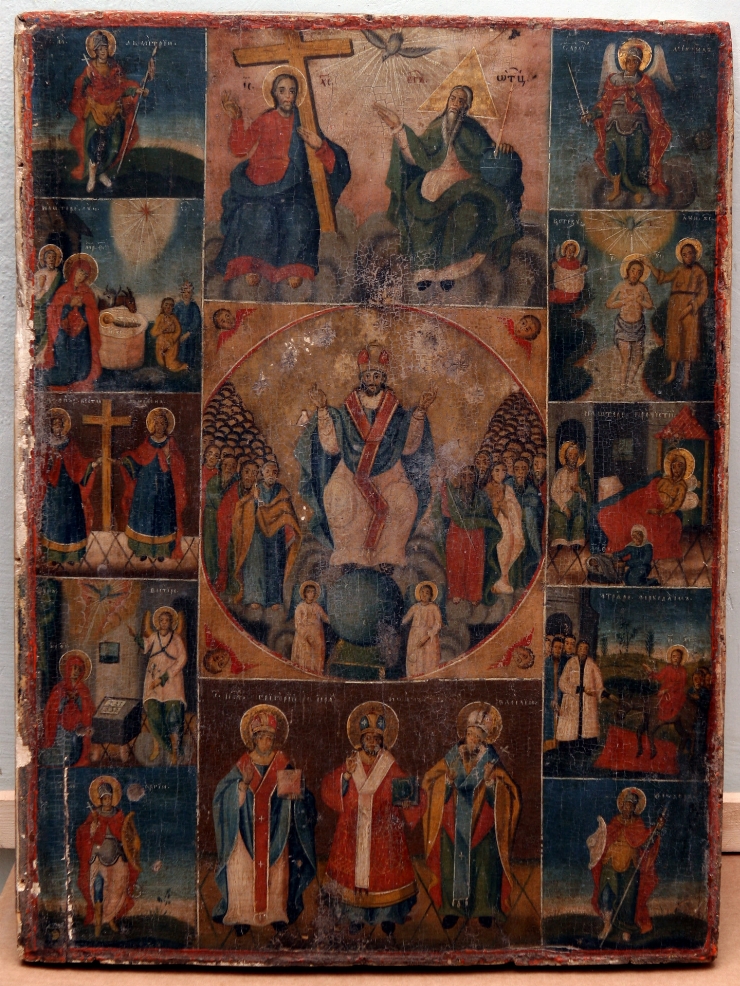 Iisus Hristos Arhistratigul şi 12 scene hagiografice