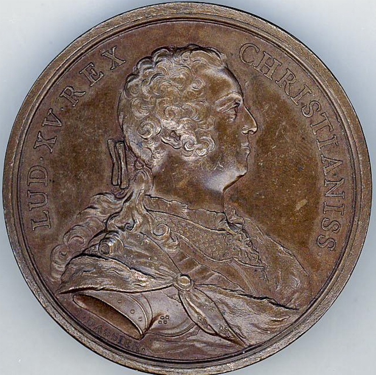 Medalie comemorativă cu portretul regelui Louis XV, 1740