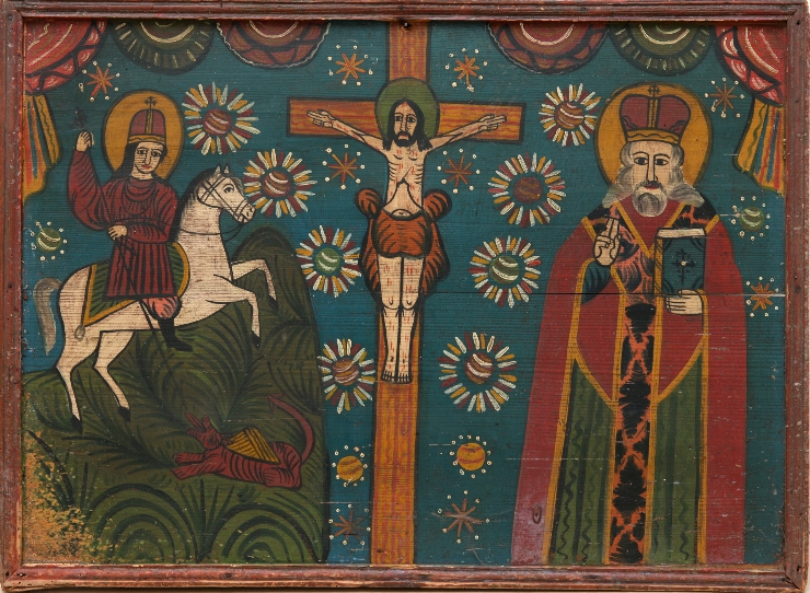 Sfîntul Gheorghe, Sfîntul Ierarh Nicolae, Iisus Răstignit