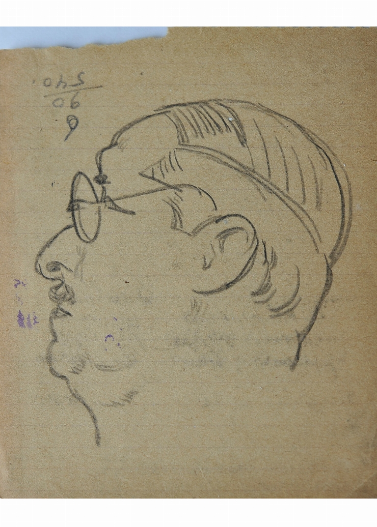Schiţă (Portret de bărbat cu ochelari, în profil)