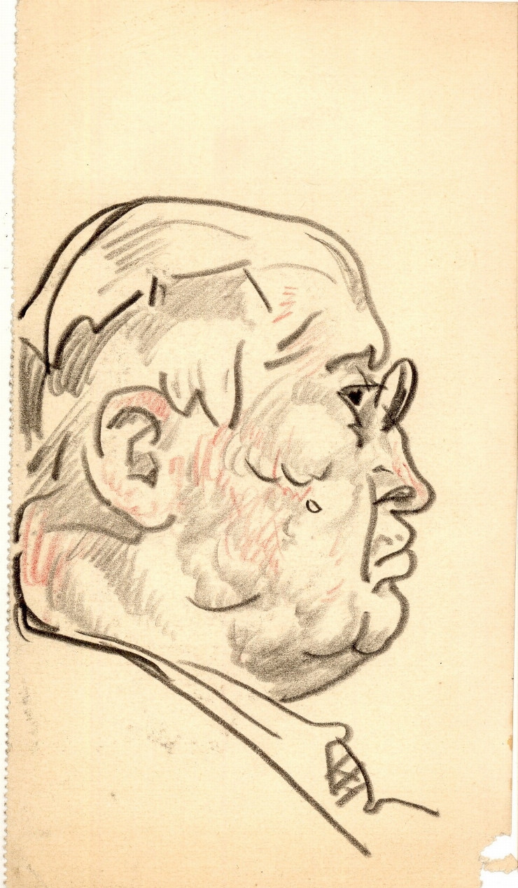 Schiţă (Portret de bărbat cu lornion, în profil)