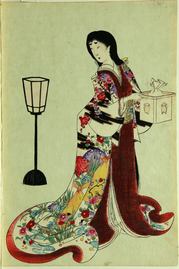 Festivalul Setsubun; seria: Palatul Chiyoda (Albumul femeilor),  triptic (foaia din mijloc) 