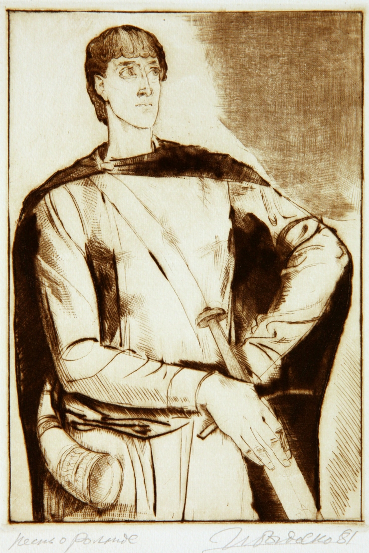Portretul lui Roland. Ilustrație la eposul francez „Cîntec despre Roland”