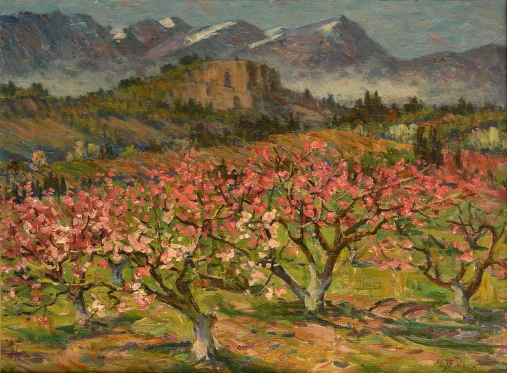 Piersici în floare