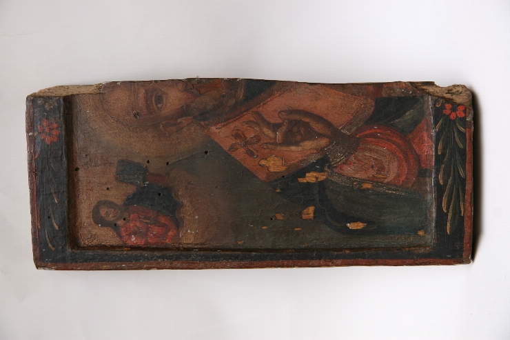 Fragment de Icoană Sf. Ierarh Nicolae (stânga)