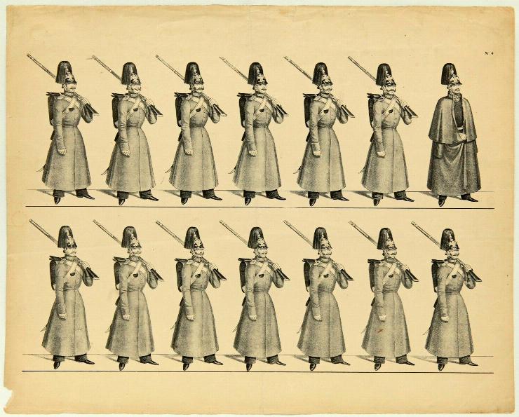 Soldați. Uniforme militare ale armatei ruse. Foaia nr.4