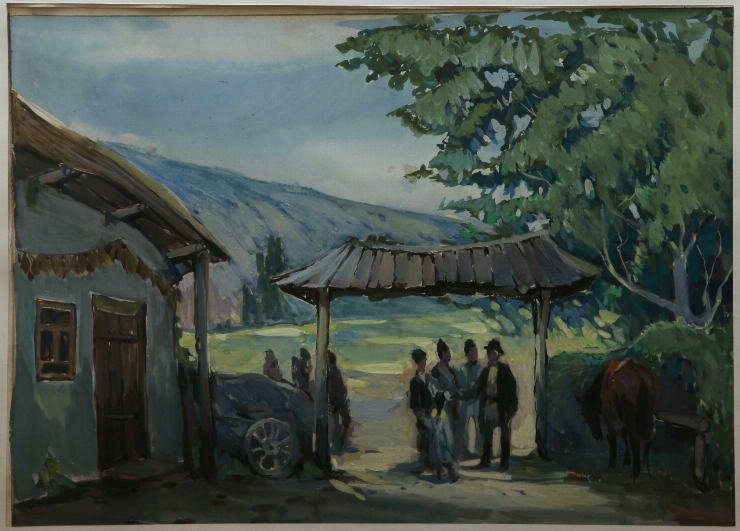 Schiță de decor la piesa „G. Kotovskii” de A. Lukianov, P. Anorko