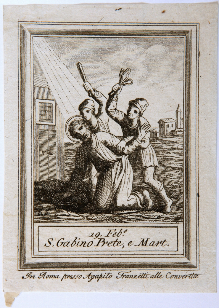 Sf. Gabino, preot și martir (foaie de calendar)
