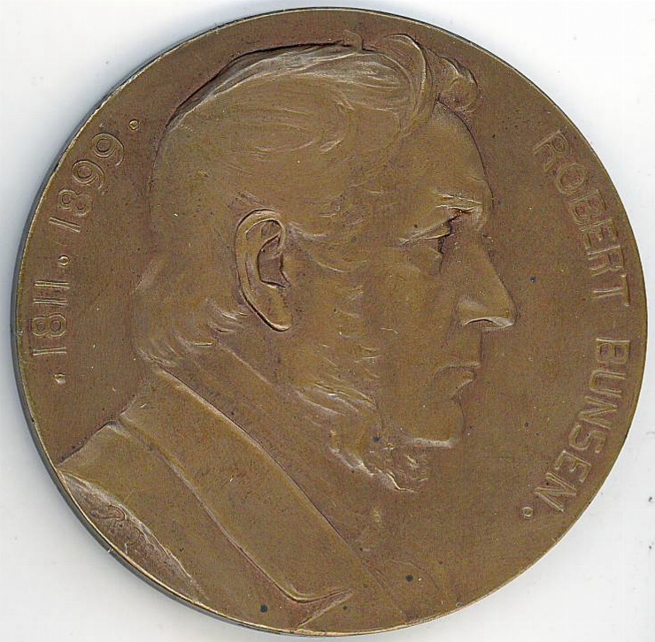 Medalie cu portretul chimistului Robert Wilhelm Bunsen, 1908
