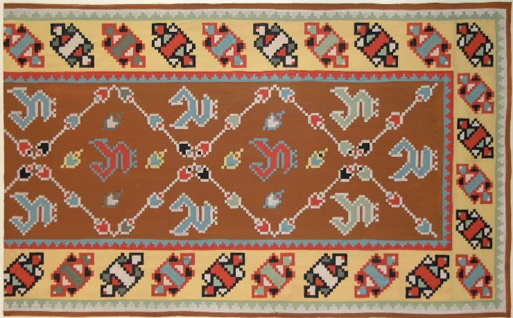 Fragment de covor cu motiv de cocoşei