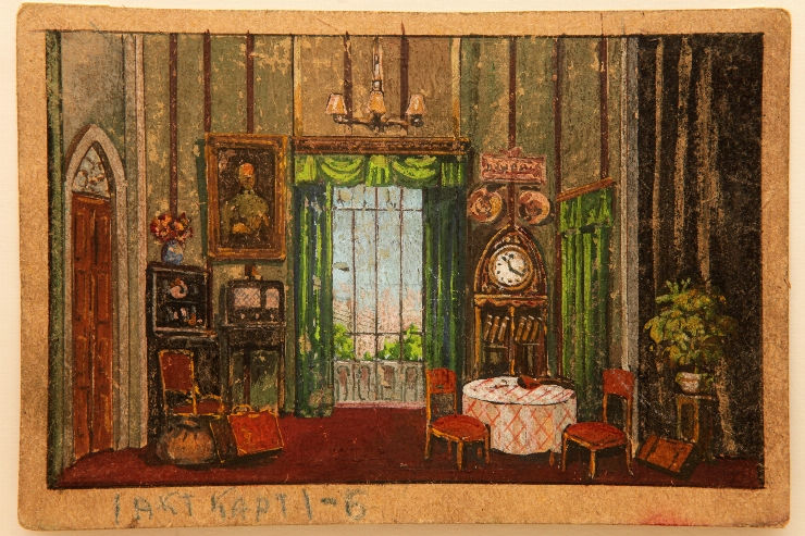 Actul 1. Scena 1-6. Schiţă de decor la piesa 