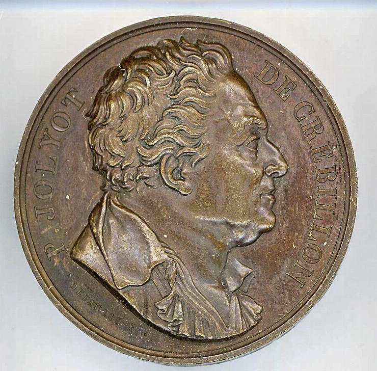 Medalie în cinstea scriitorului Claude-Prospere Crebiglone, 1818