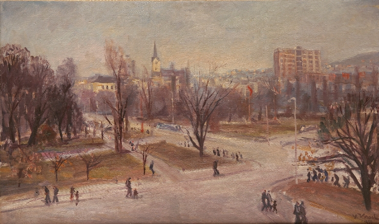 Parc pe fundalul oraşului