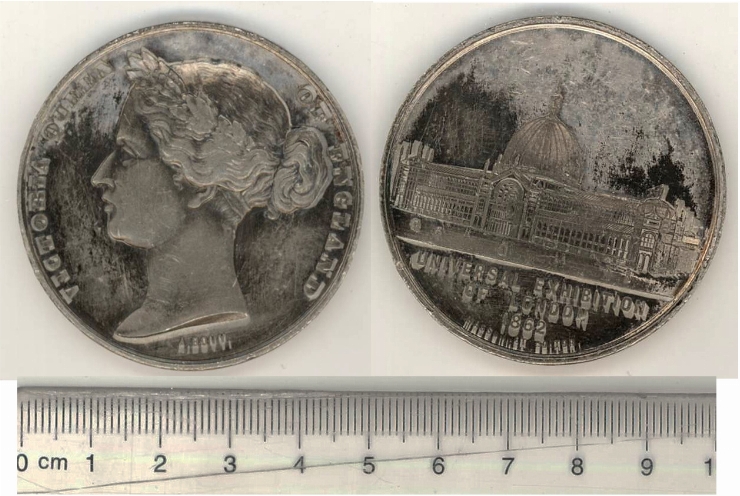 Medalie în cinstea expoziţiei mondiale din Londra, 1862