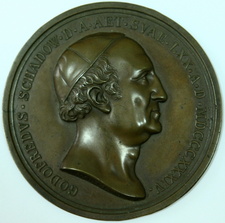 Medalion comemorativ „70 de ani de la nașterea sculptorului german Johann Gottfried Schadow (1764...