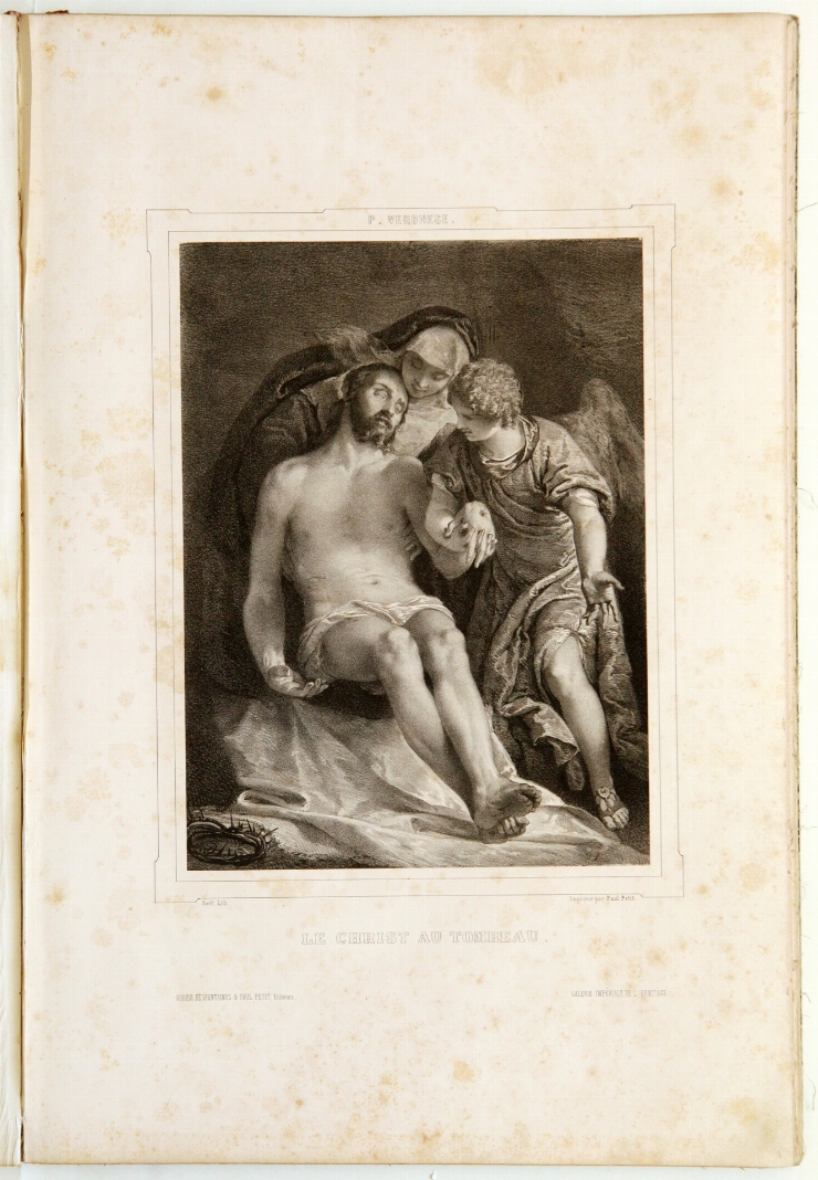 Plîngerea lui Hristos. Foaie din album „Galeria Ermitage” (de pe originalul lui Veronese). 1844