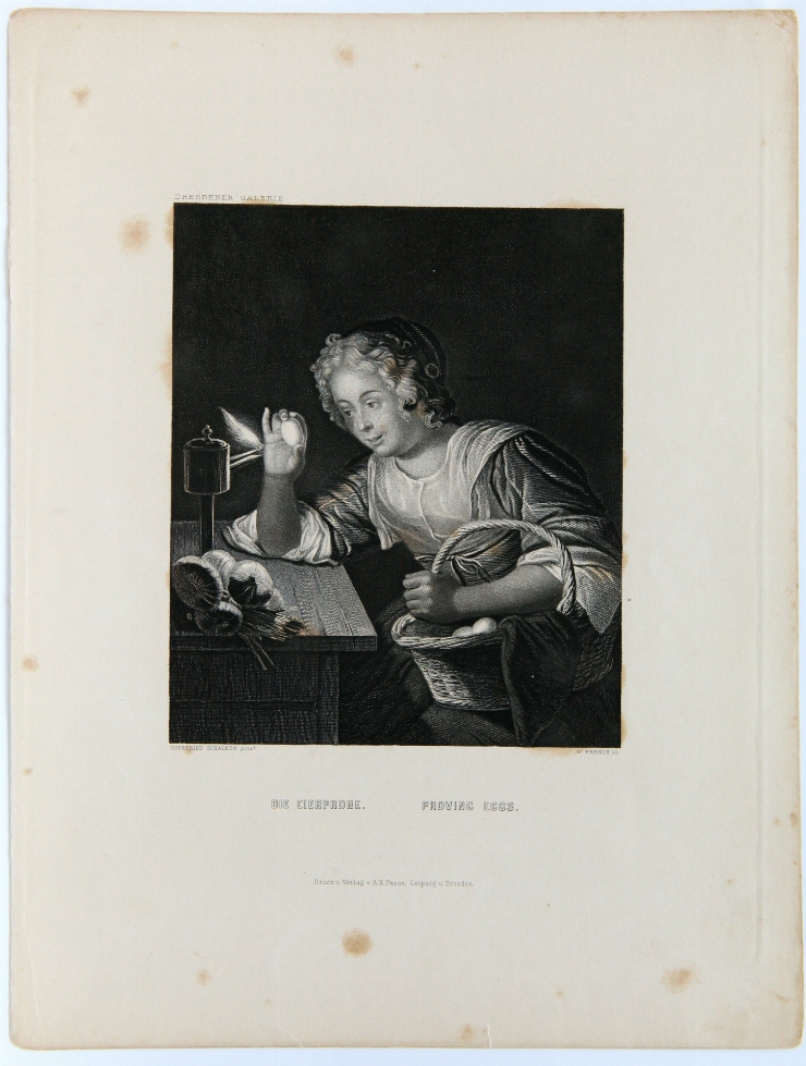 Probarea ouălor, după G. Schalcken