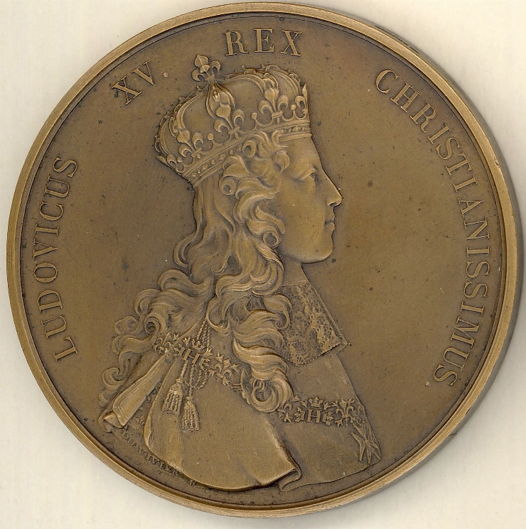 Medalie dedicată încoronării lui Louis XV, 1722