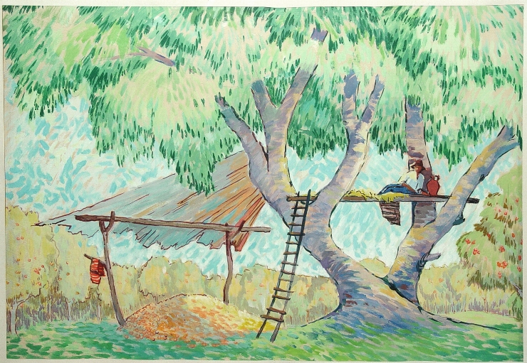 Schiţă de decor. Patul 