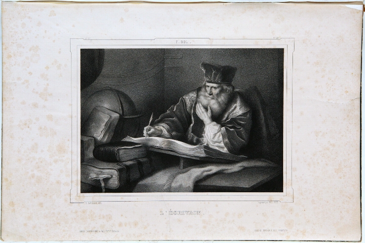 Istoric. Foaie din album „Galeria Ermitage” (de pe originalul lui F. Bol), 1844
