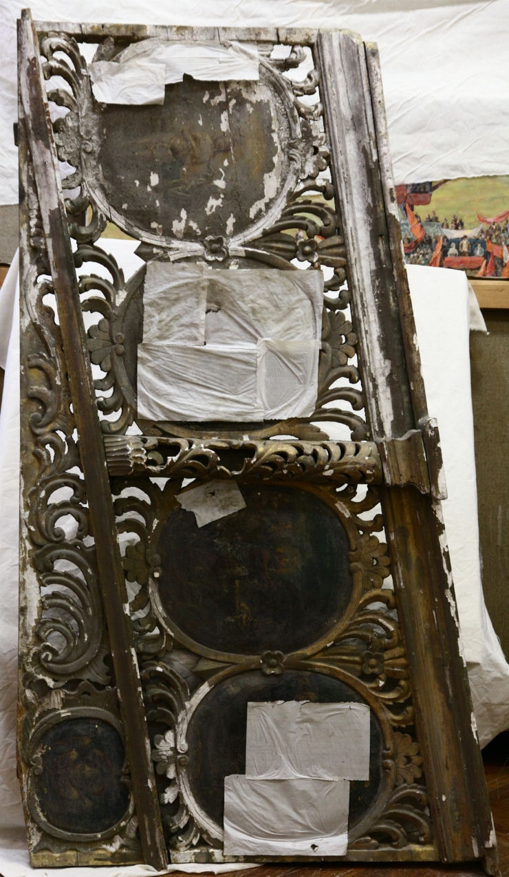 Panou cu sărbătorile: Botezul şi Întîmpinarea Domnului, Învierea lui Lazăr şi Intrarea în Ierusalim