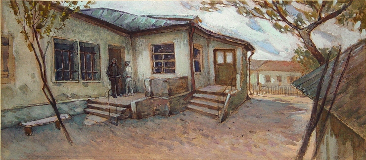 Schiţă de decor la filmul artistic 
