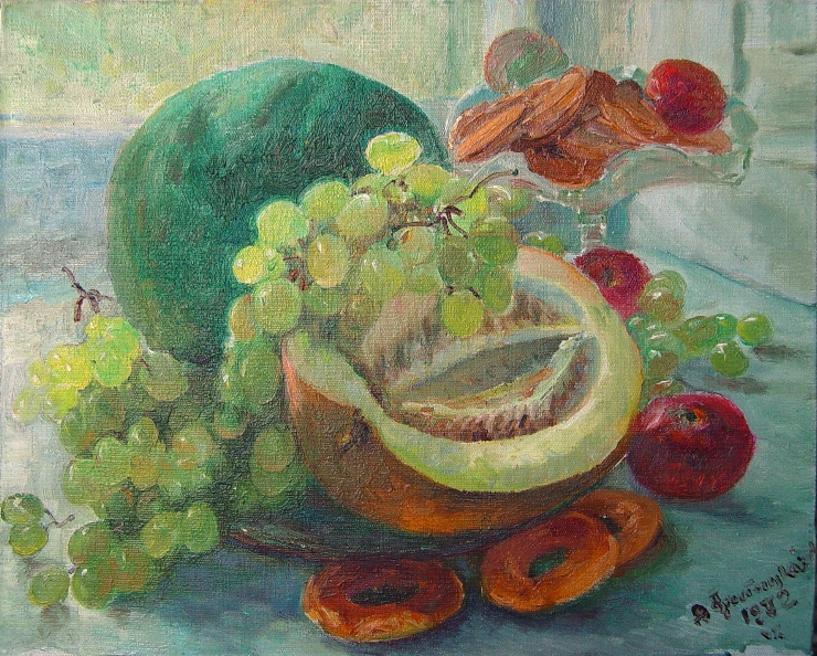 Natură statică cu pepene galben