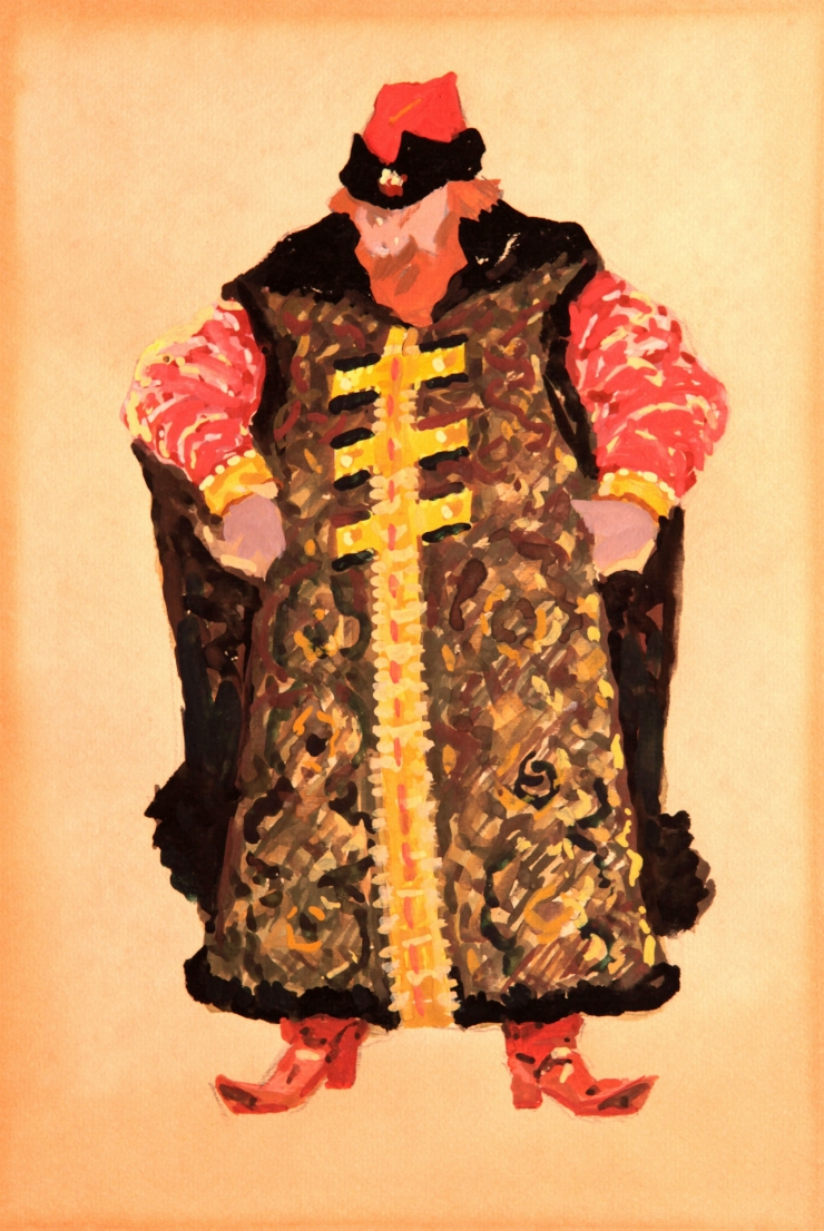 Schiţă de costum boieresc la opera 