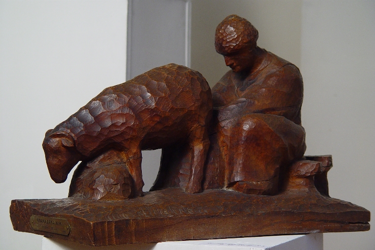 Compoziţie sculpturală „Mulsul oilor