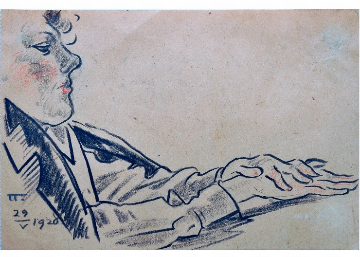 Schiţă (Portret de femeie în profil), 1928