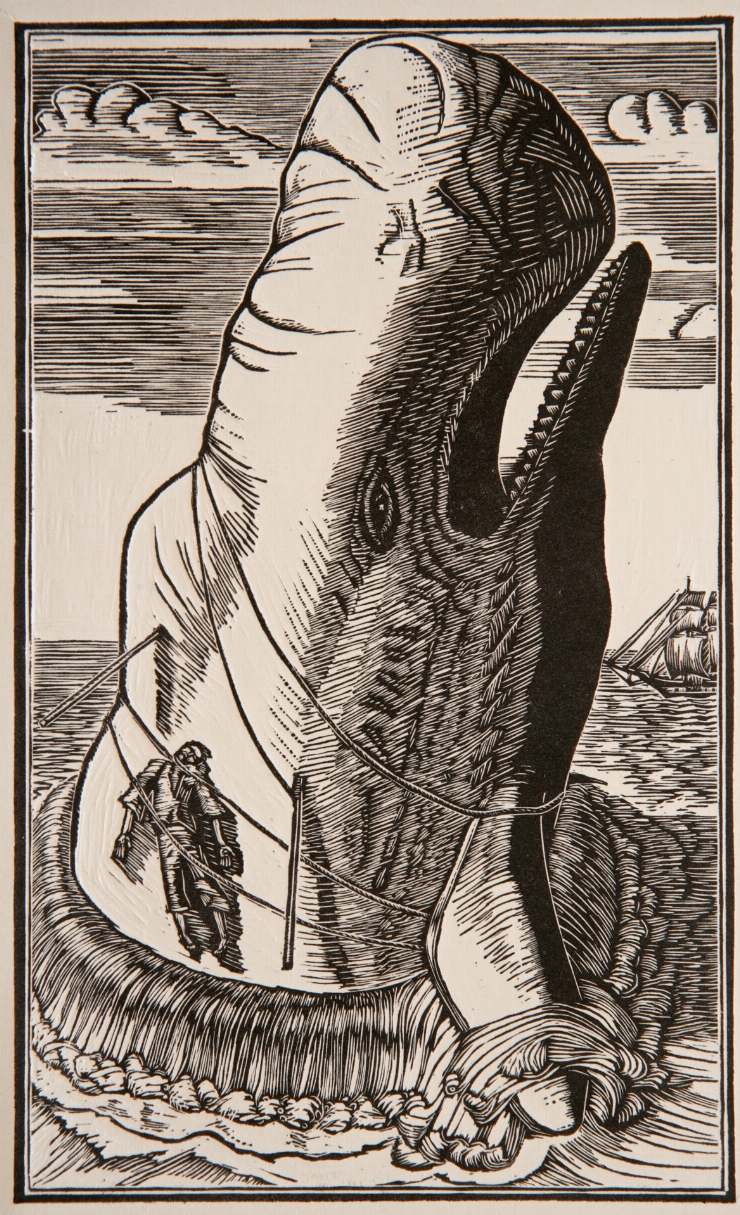 Ilustrație la romanul „Moby Dick” de Herman Melville