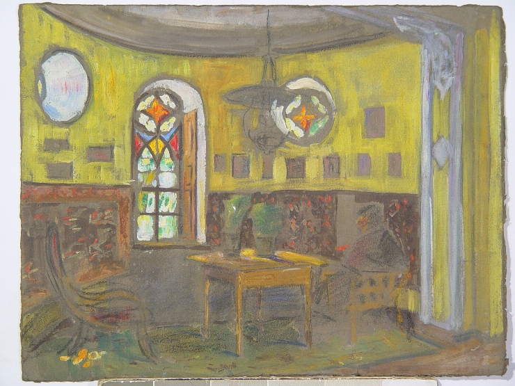 Interior cu vitraliu