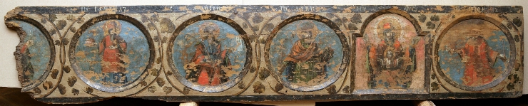 Panou de tîmplă (fragment): Profeţii Samuil, Solomon, Moisei, David, Maica Domnului