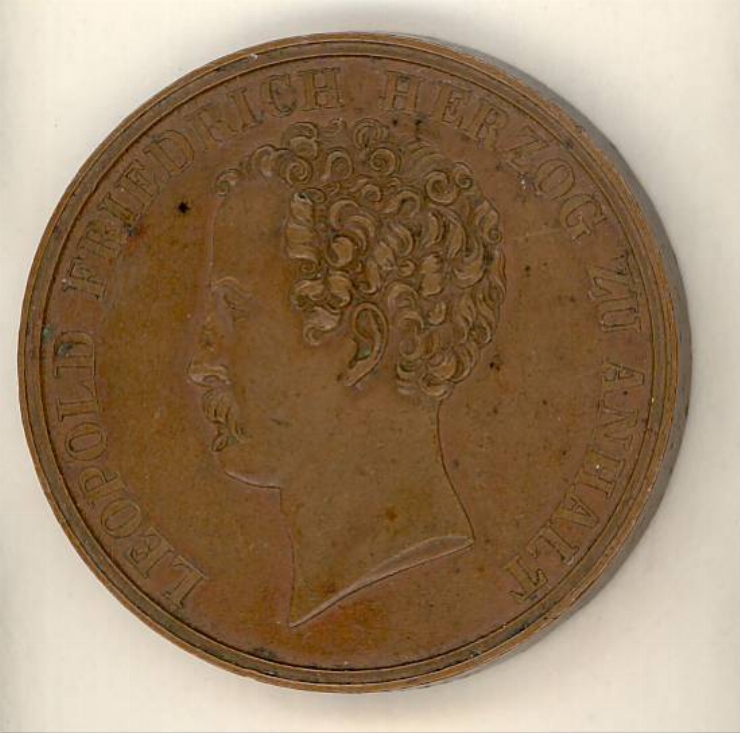 Medalie cu portretul lui Leopold Friedrich, duce de Anhalt, 1845