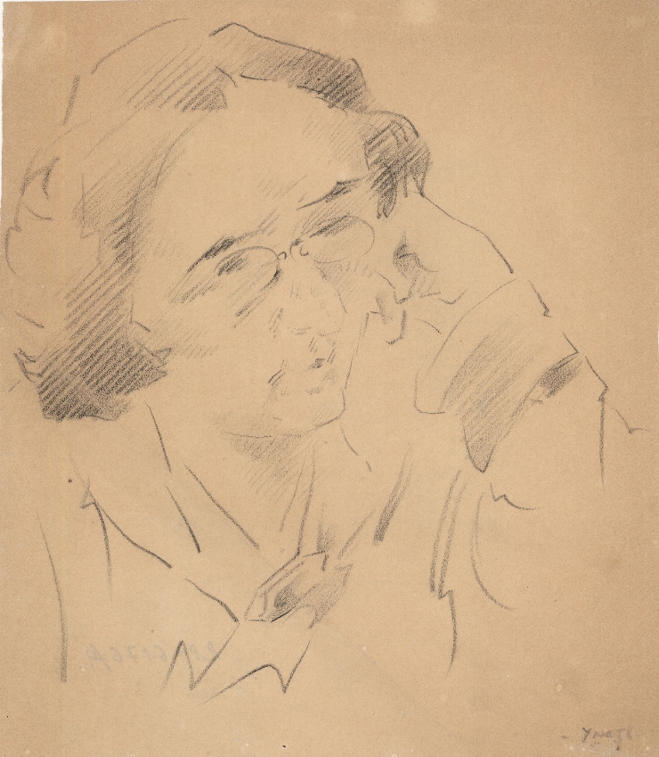 Schiţă (Portret de femeie cu ochelari)