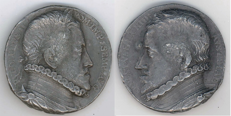 Medalie cu portretele împăratului Rudolph II şi arhiducelui Ernst