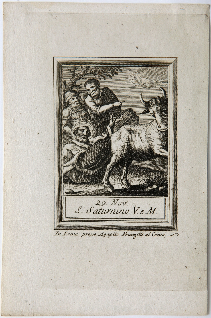 Sfântul Saturnin (foaie din calendar - 29 noiembrie)