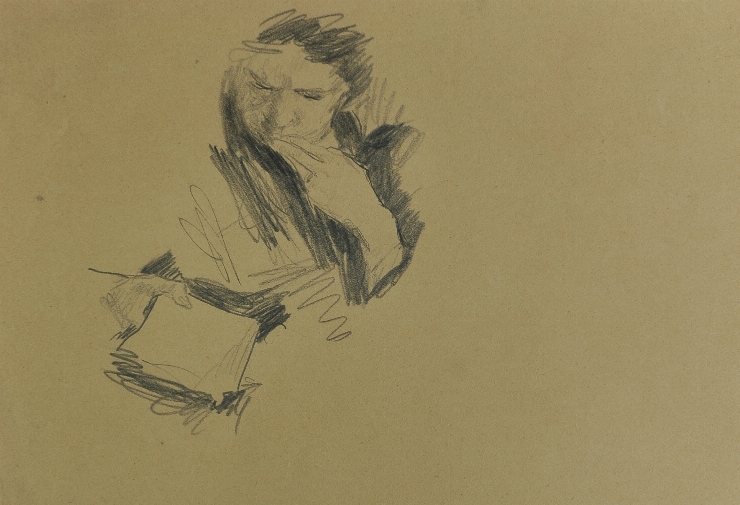 Portret de femeie. Crochiu.