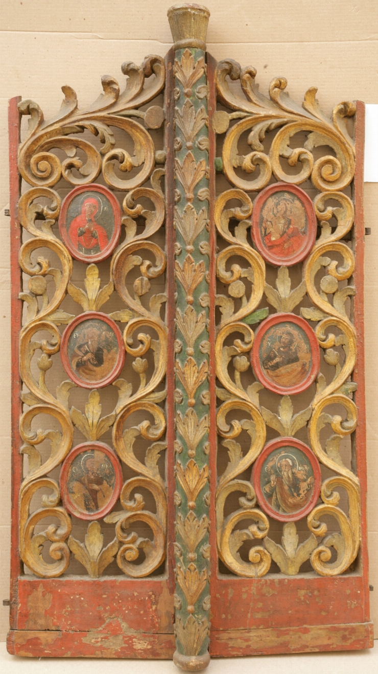 Uşi împărăteşti, Buneivestire și cei 4 Evangheliști (dreapta)