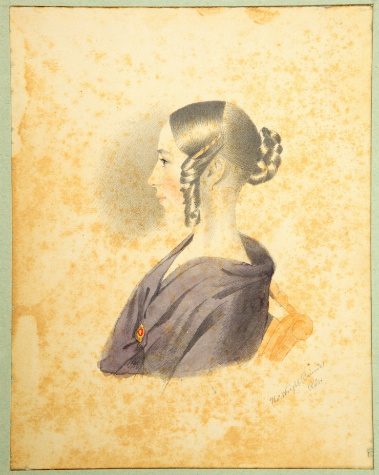 Portretul doamnei în rochie de culoare violet-deschis (N.Goncearova ?)
