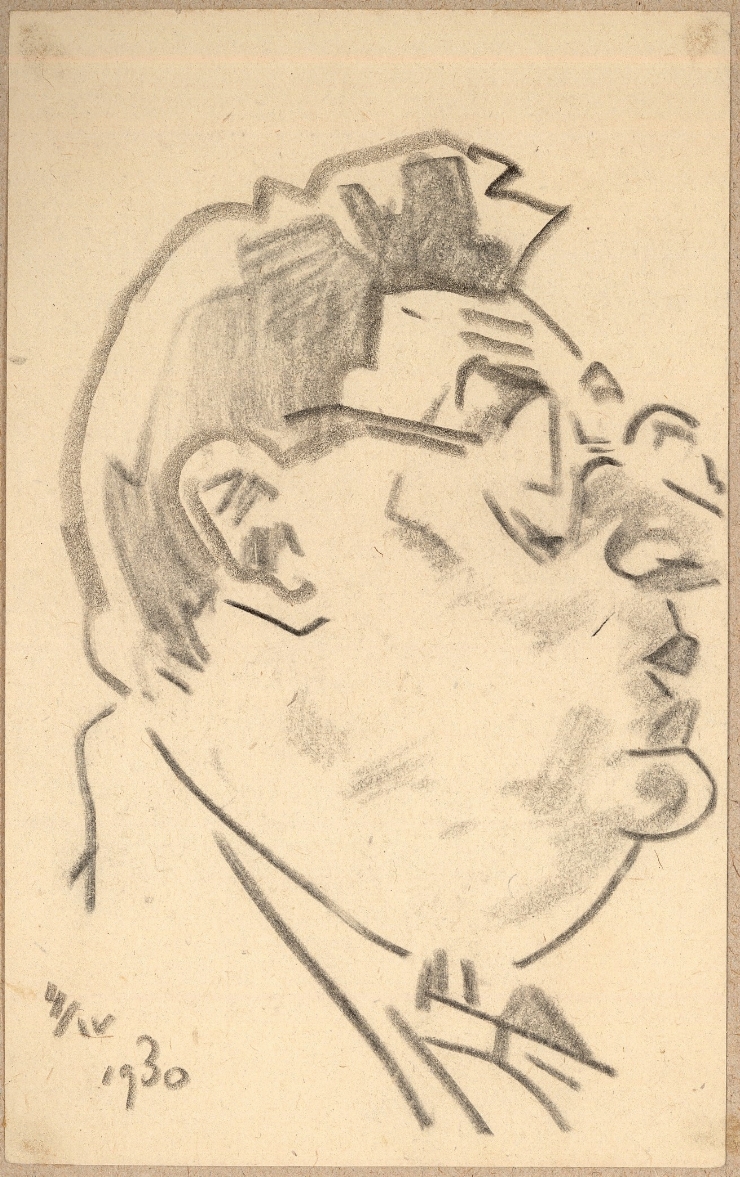 Schiţă (Portret de bărbat cu ochelari, în profil)