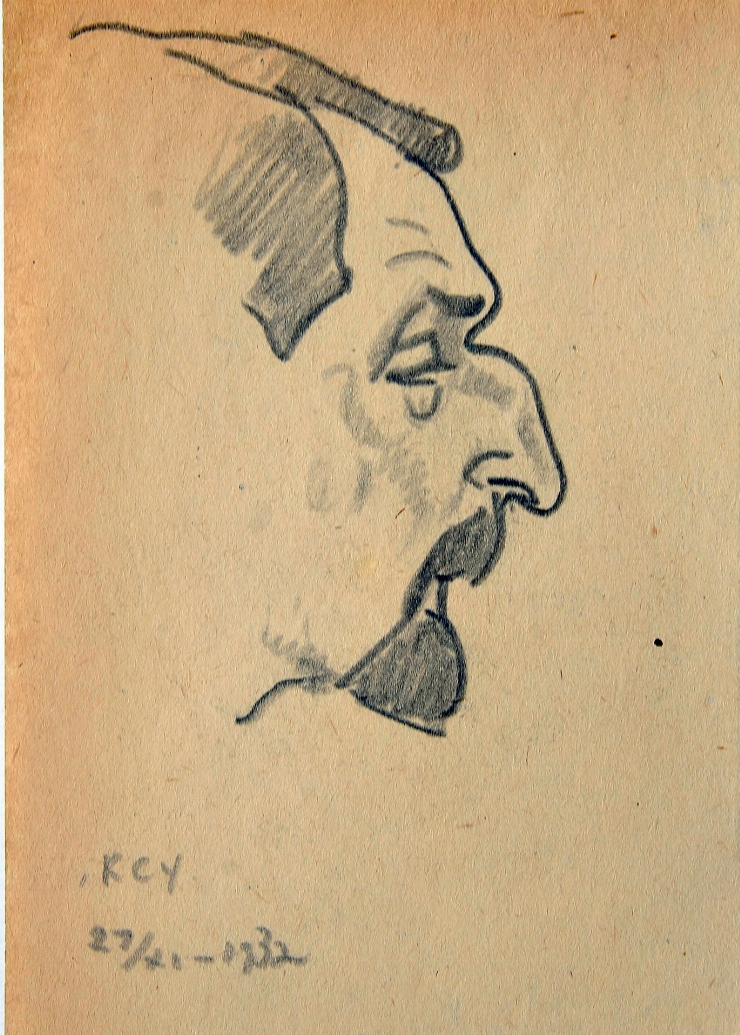 Schiţă (Portret de bărbat, în profil), 1932