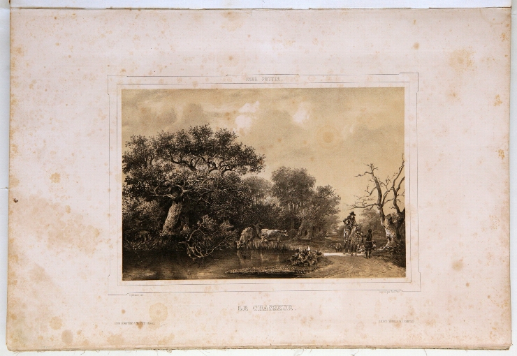 Vînători. Album „Galeria Hermitage” (de pe originalul lui P. Potter), 1844