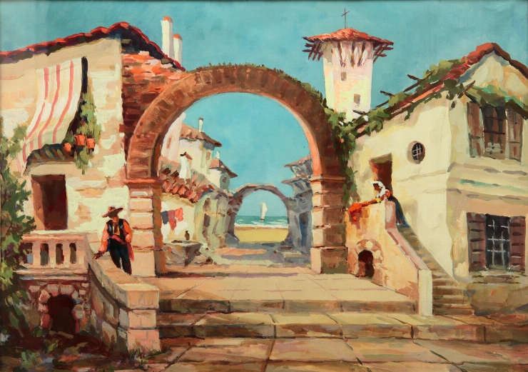 Stradă în Chioggia. Schiţă de decor la spectacolul 