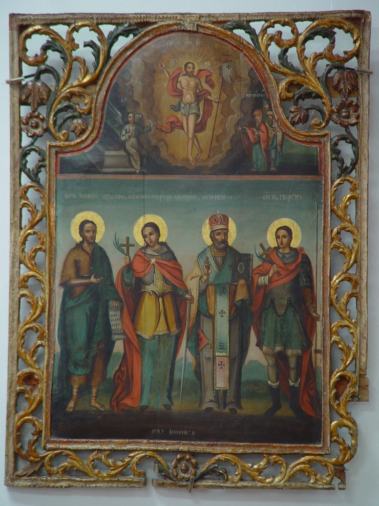 Învierea Domnului cu Sf. Ioan Botezătorul, Sf. Muc. Ecateria, Sf. Ierarh Nicolae, Sf. Gheorghe Bi...