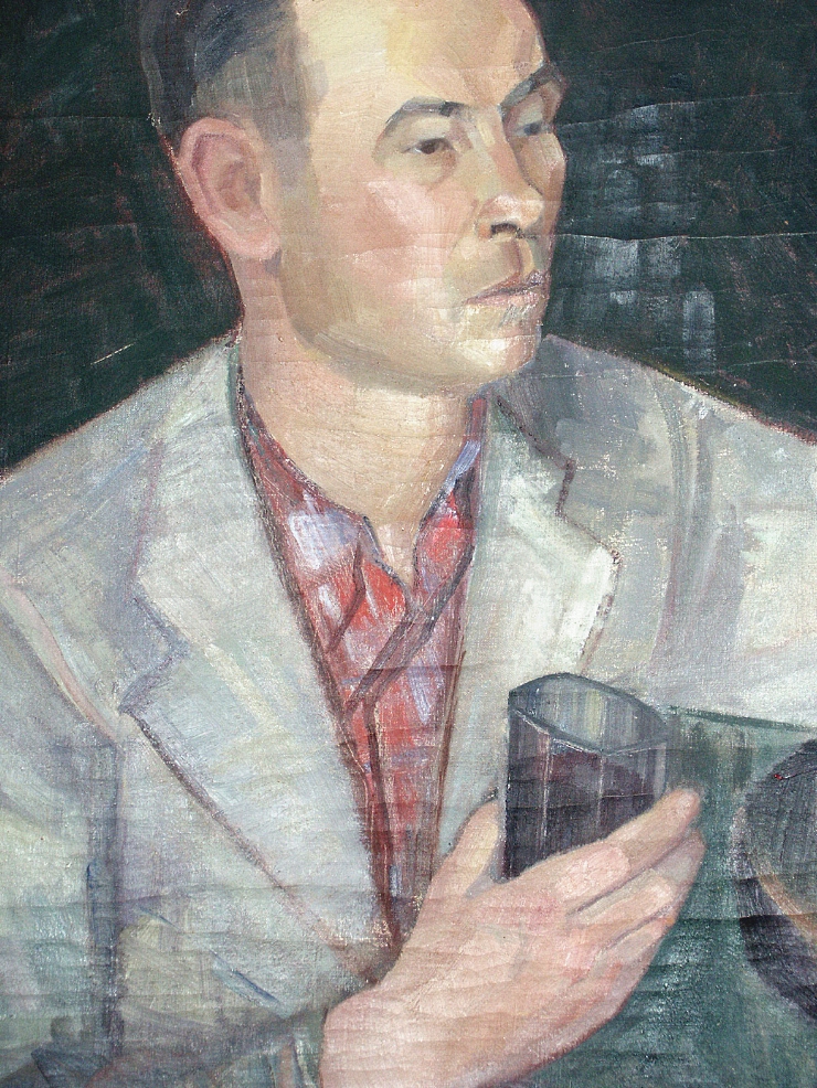 Portret de bărbat cu păhar (Gh. Ceglocoff)