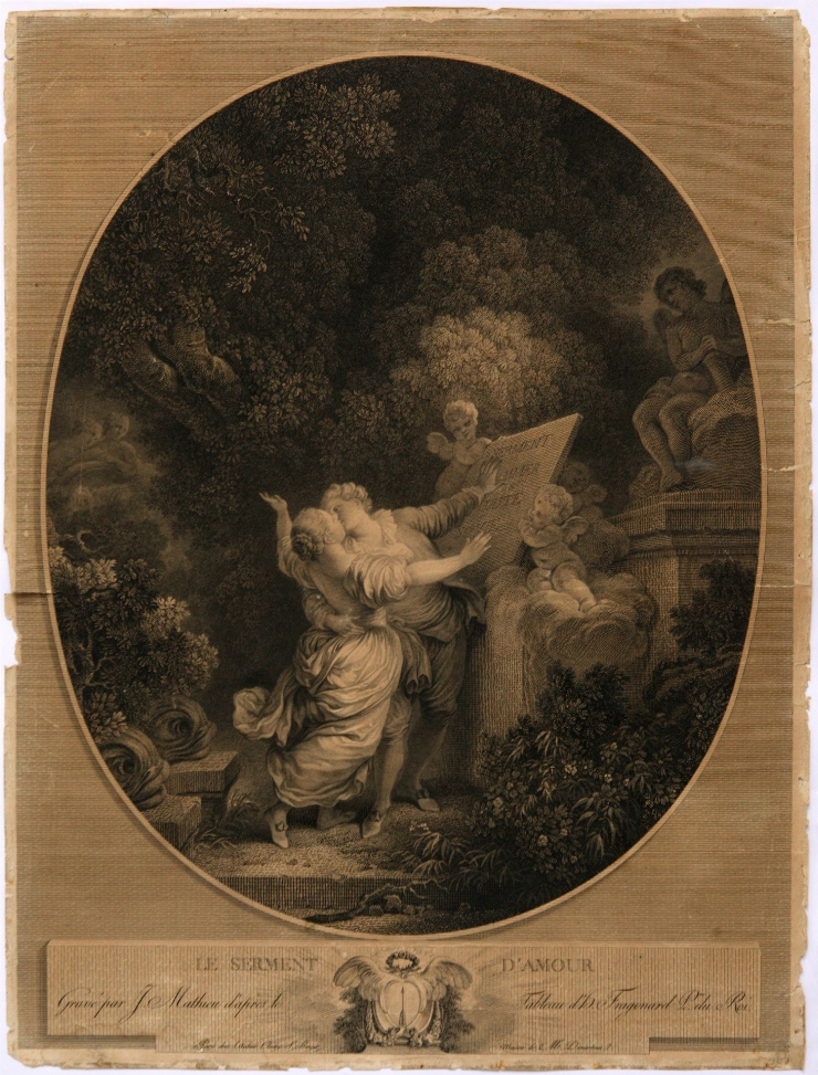 Jurământ de dragoste (după originalul lui Fragonard)