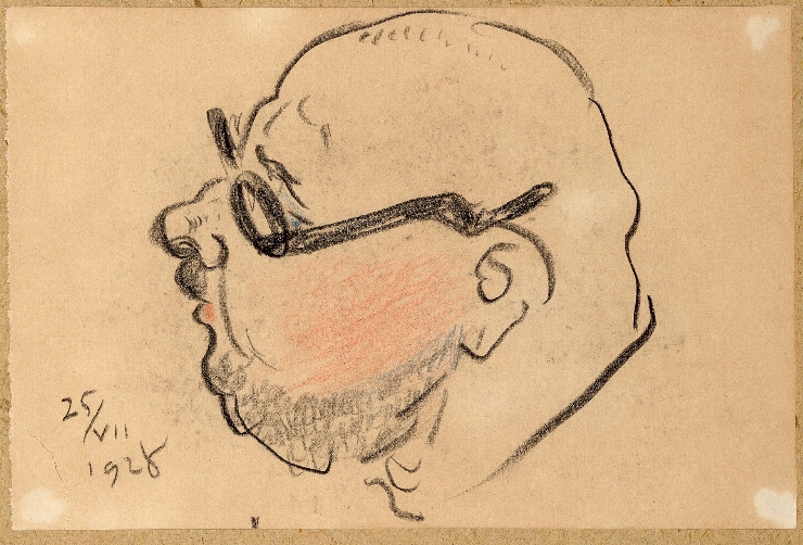 Schiţă (Portret de bărbat cu ochelari în profil)