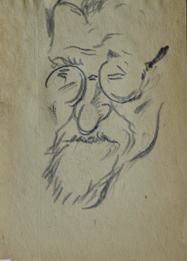 Schiţă (Portret de bărbat cu barbă şi ochelari)