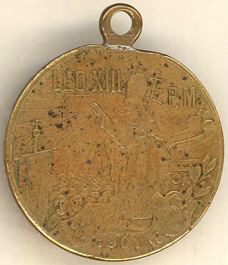Insignă comemorativă cu portretul Papei Leo XIII, 1901